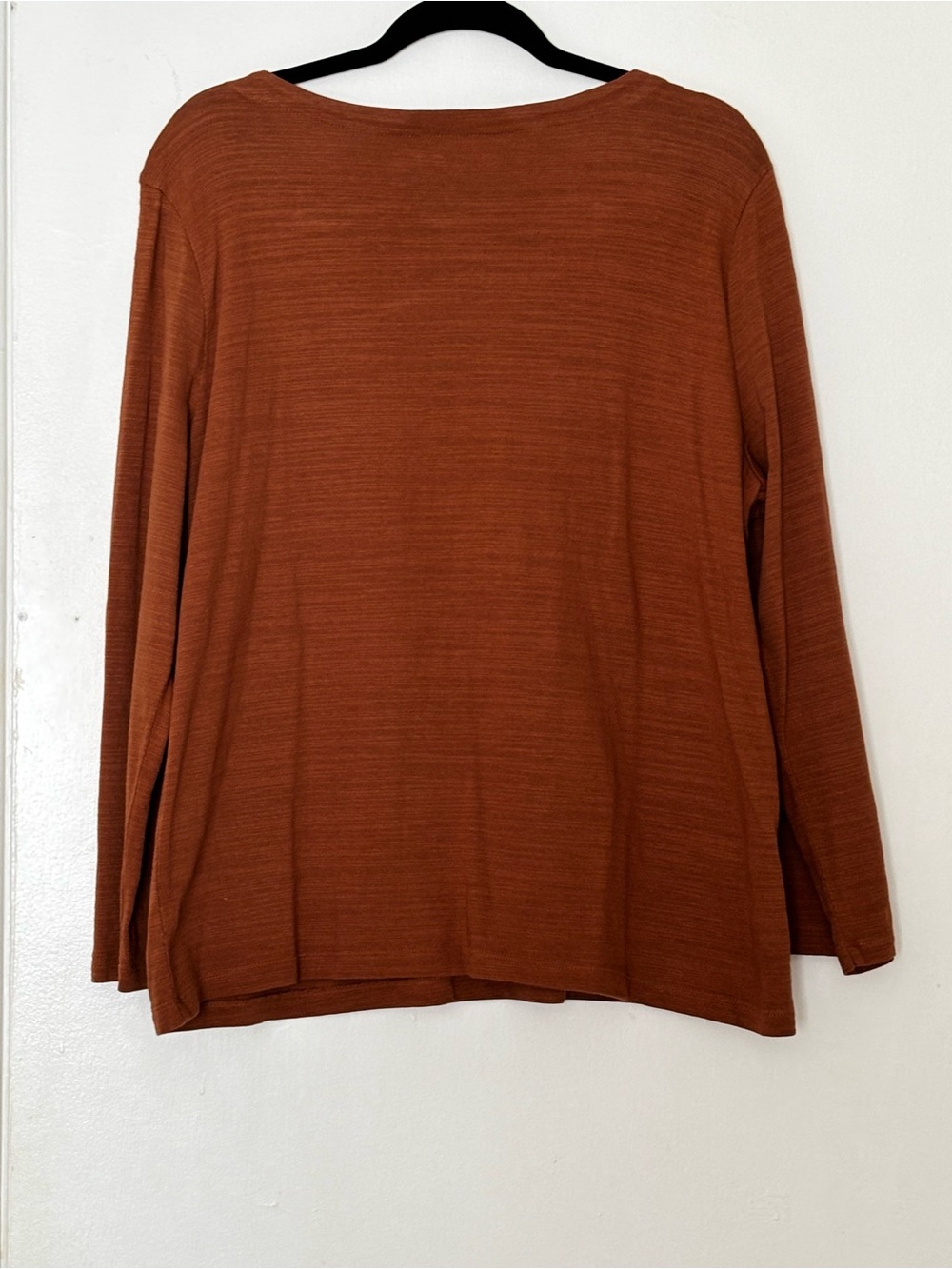 LOFT Shoulder Snap Top Argan Oil Long Sleeve Shirt Size L 100% Cotton - Picture 3 of 5